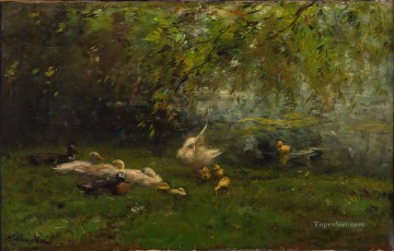 El paraíso del pato Willem Maris Pinturas al óleo